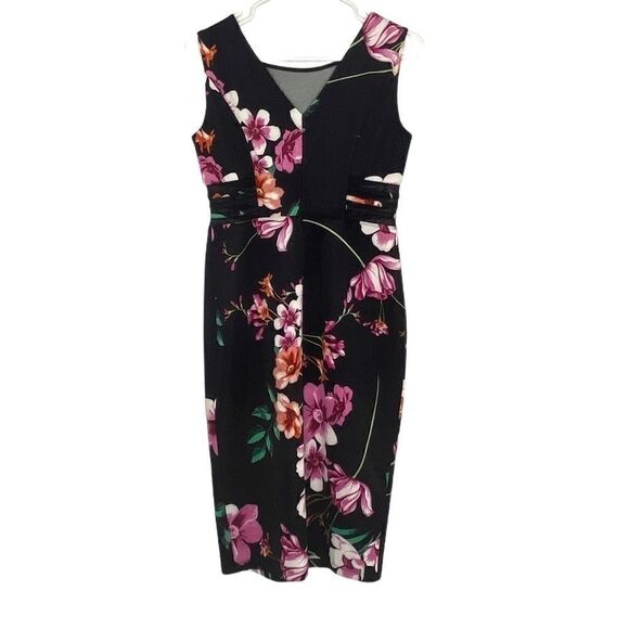 KOMAROV Sleeveless Floral Mesh Summer Midi Dress - Picture 2 of 9